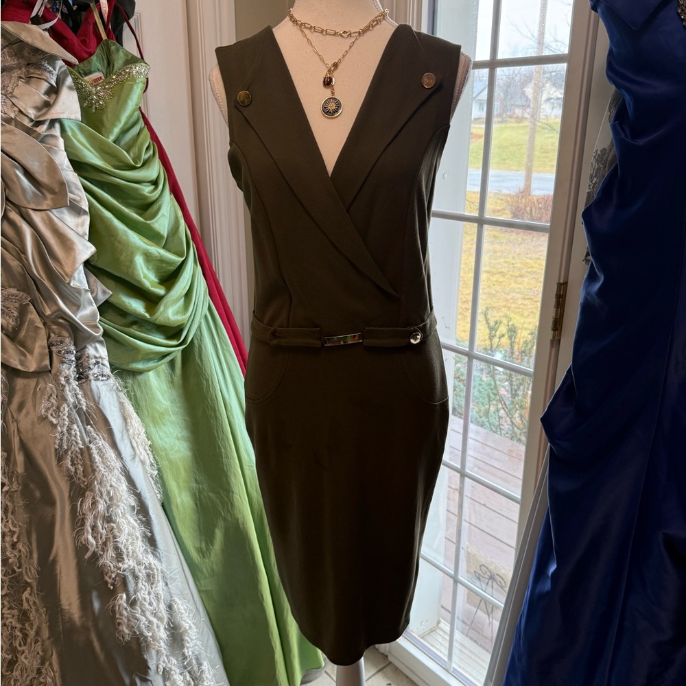 Lipsy Olive Green Midi Dress